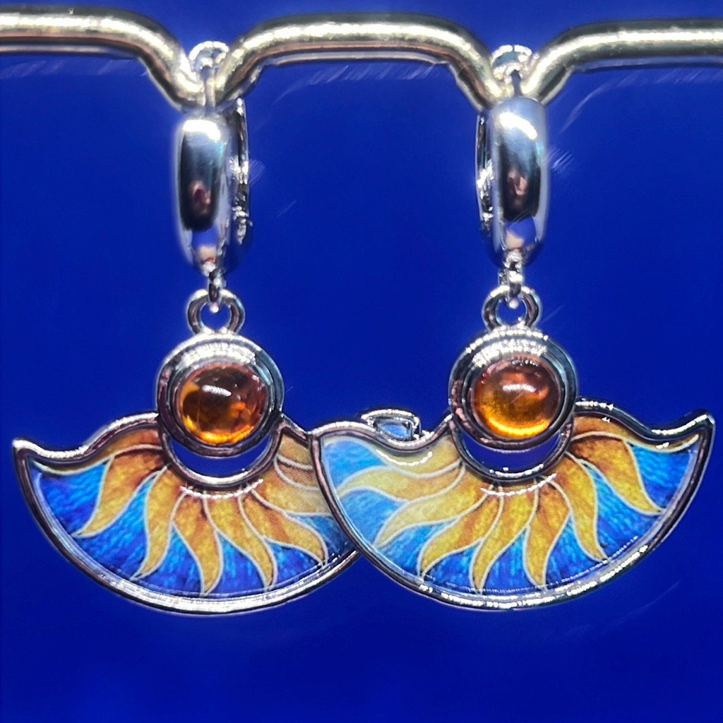 Silver Sunshine Earrings 12$